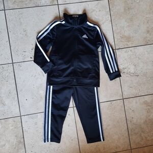 3T Black Adidas Sweatsuit Matching Set Jacket Joggers Classic Sporty Street